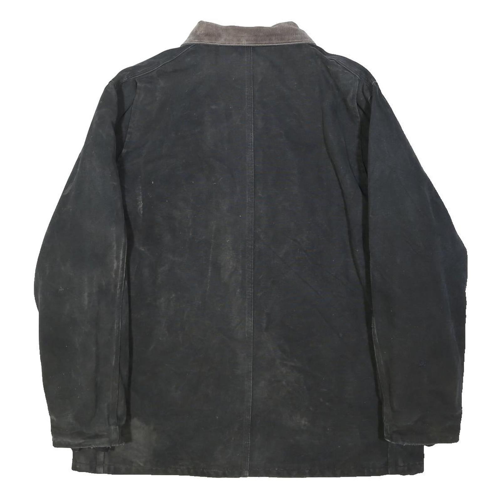 CARHARTT Mens Black & Brown Workwear Jacket 2XL Cotton Canvas Durable Zip