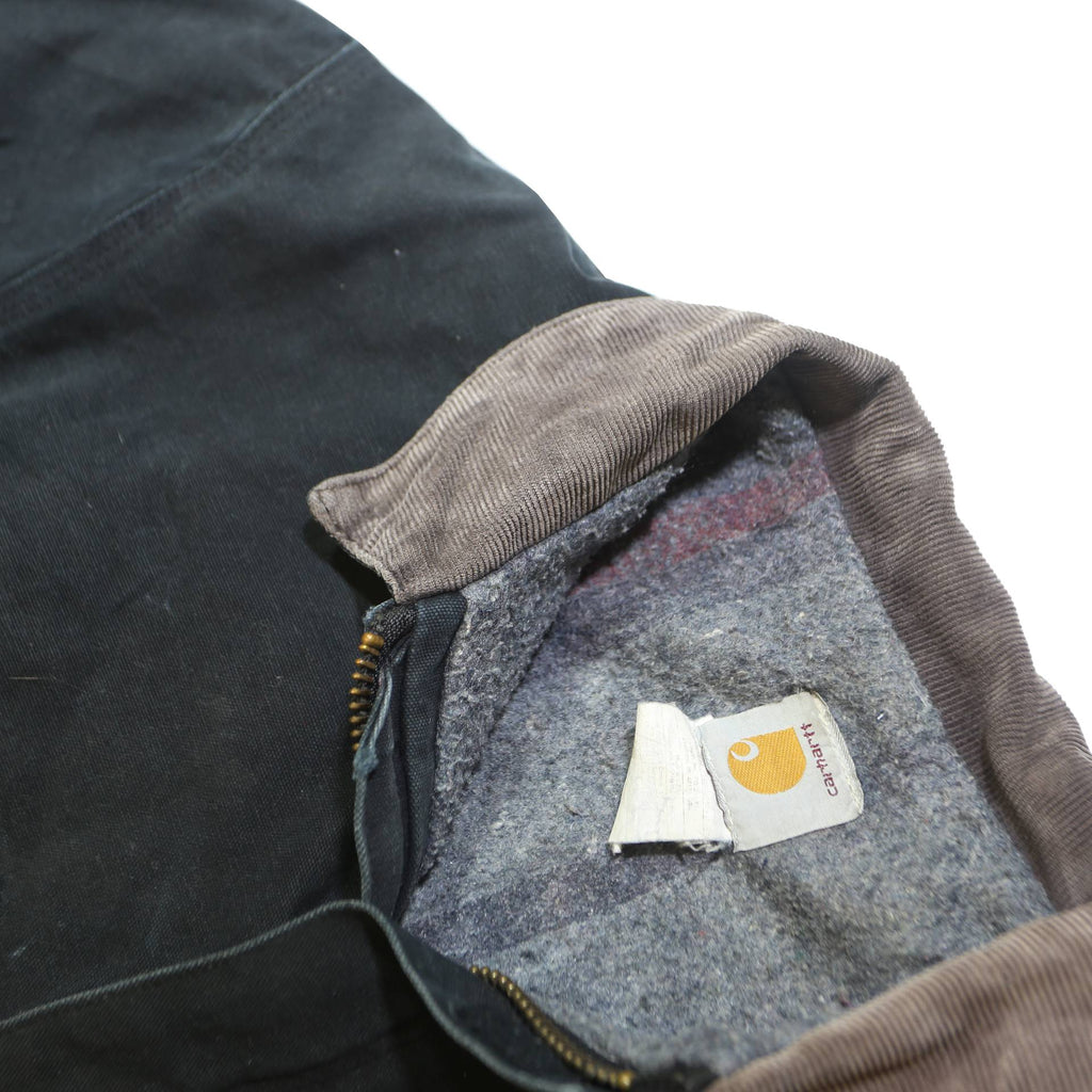 CARHARTT Mens Black & Brown Workwear Jacket 2XL Cotton Canvas Durable Zip