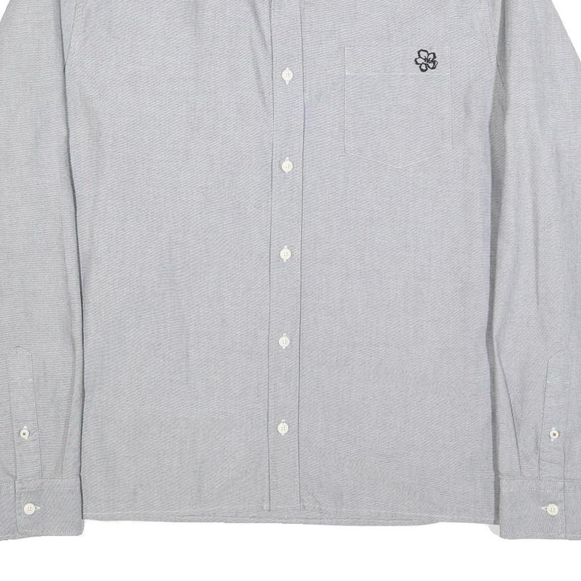 TED BAKER Mens Grey Cotton Blend Shirt XL Button Down Collar Long Sleeve Casual