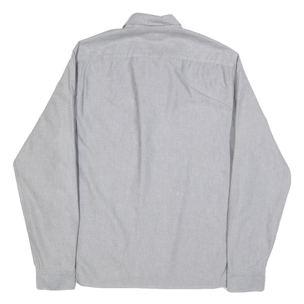 TED BAKER Mens Grey Cotton Blend Shirt XL Button Down Collar Long Sleeve Casual