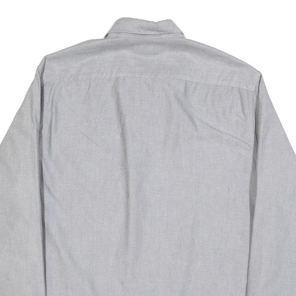 TED BAKER Mens Grey Cotton Blend Shirt XL Button Down Collar Long Sleeve Casual