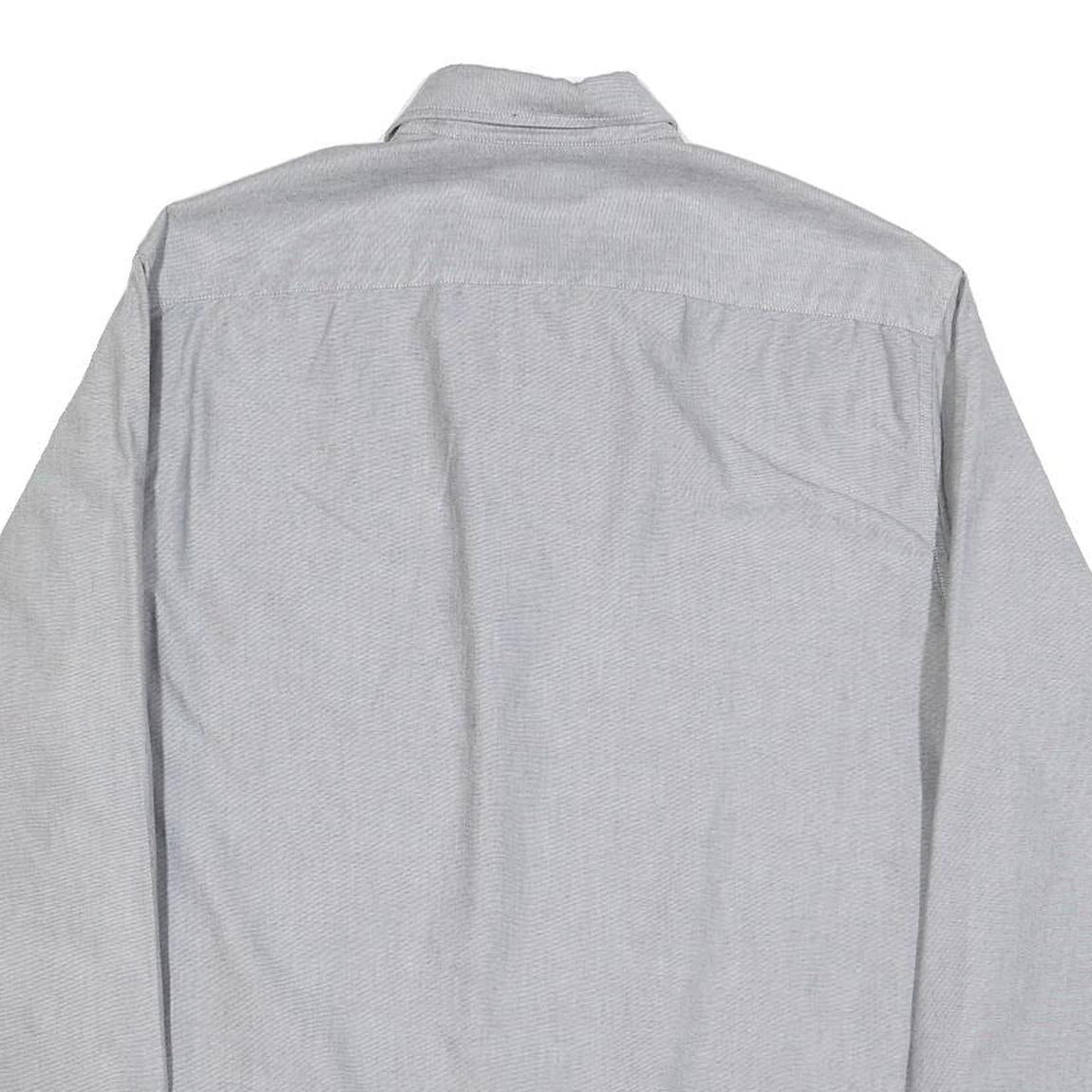 TED BAKER Mens Grey Cotton Blend Shirt XL Button Down Collar Long Sleeve Casual