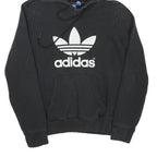 ADIDAS Womens Black Hoodie M Cotton Blend Casual Pullover Sweatshirt