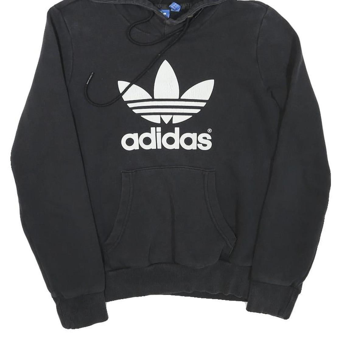 ADIDAS Womens Black Hoodie M Cotton Blend Casual Pullover Sweatshirt