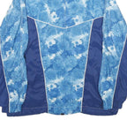 Womens Blue Floral Print Nylon Jacket M Zip Closure Casual Outerwear