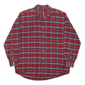 NAUTICA Mens Red Plaid Shirt L Cotton Blend Classic Button Down Casual