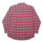 NAUTICA Mens Red Plaid Shirt L Cotton Blend Classic Button Down Casual