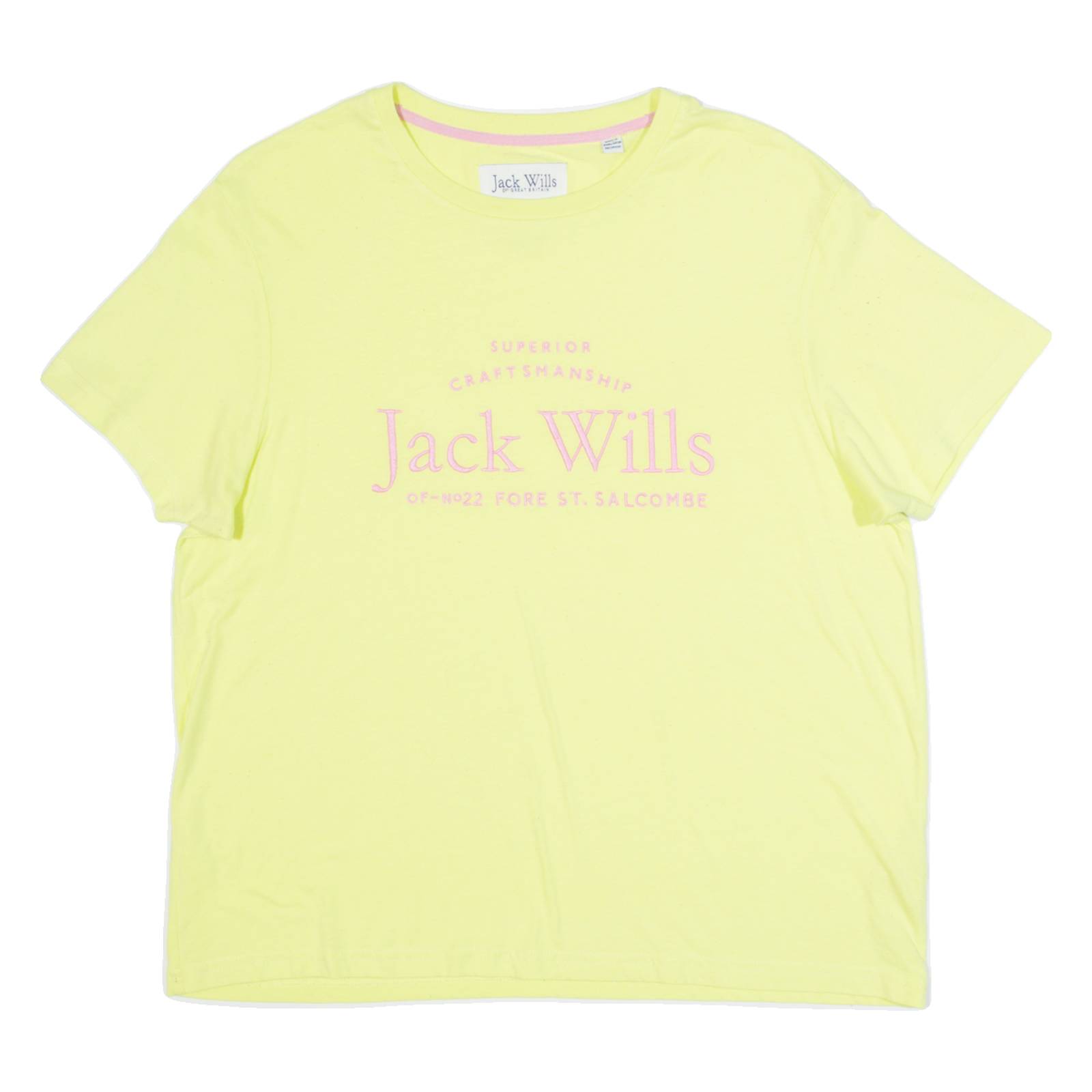 JACK WILLS Womens T-Shirt Yellow UK 12