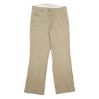 DOCKERS Mens Cotton Beige Classic Fit Straight Leg Trousers W32 L32 Casual Smart