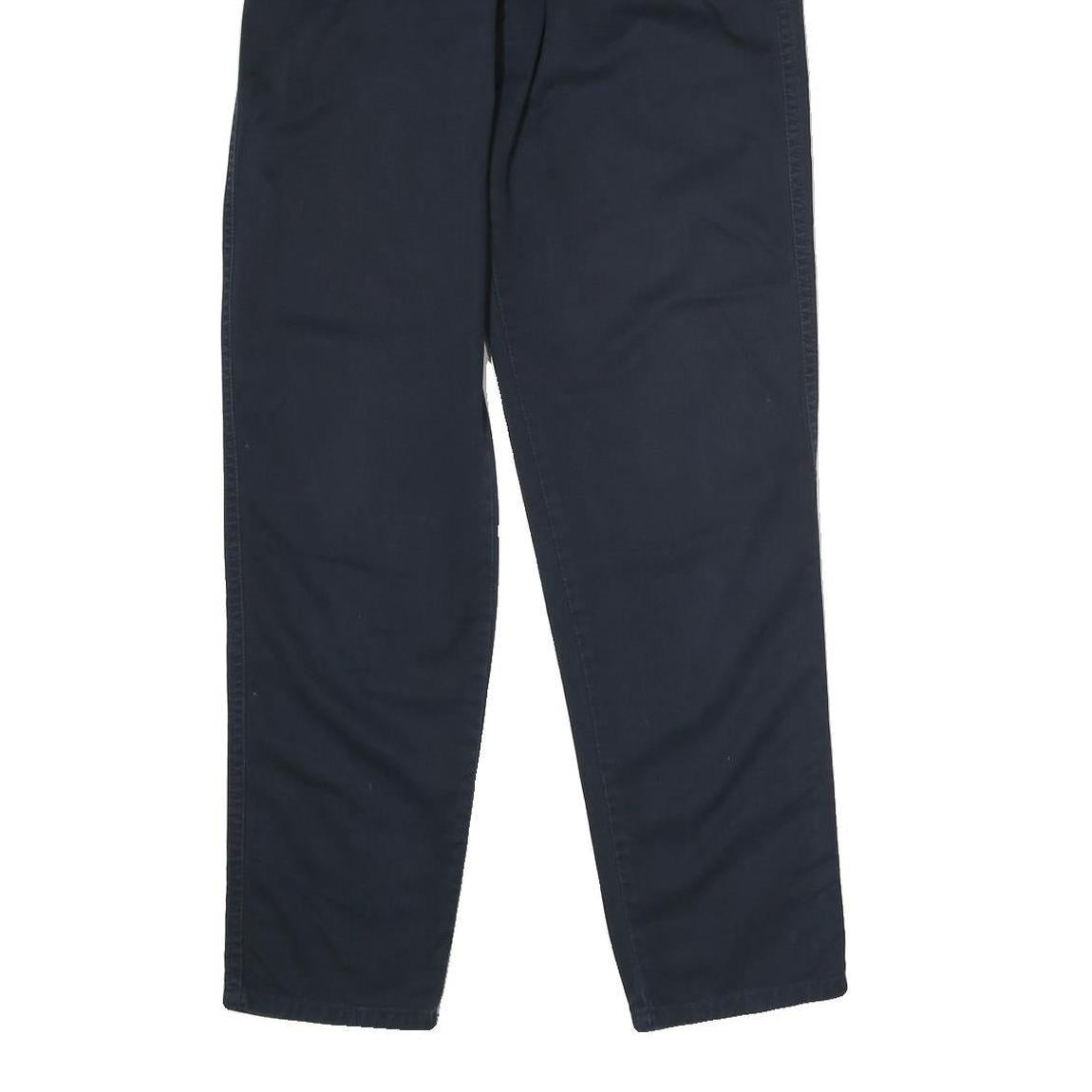 ROCCOBARROCO Womens Cotton Navy Blue Regular Fit Straight Leg Trousers W26 L30