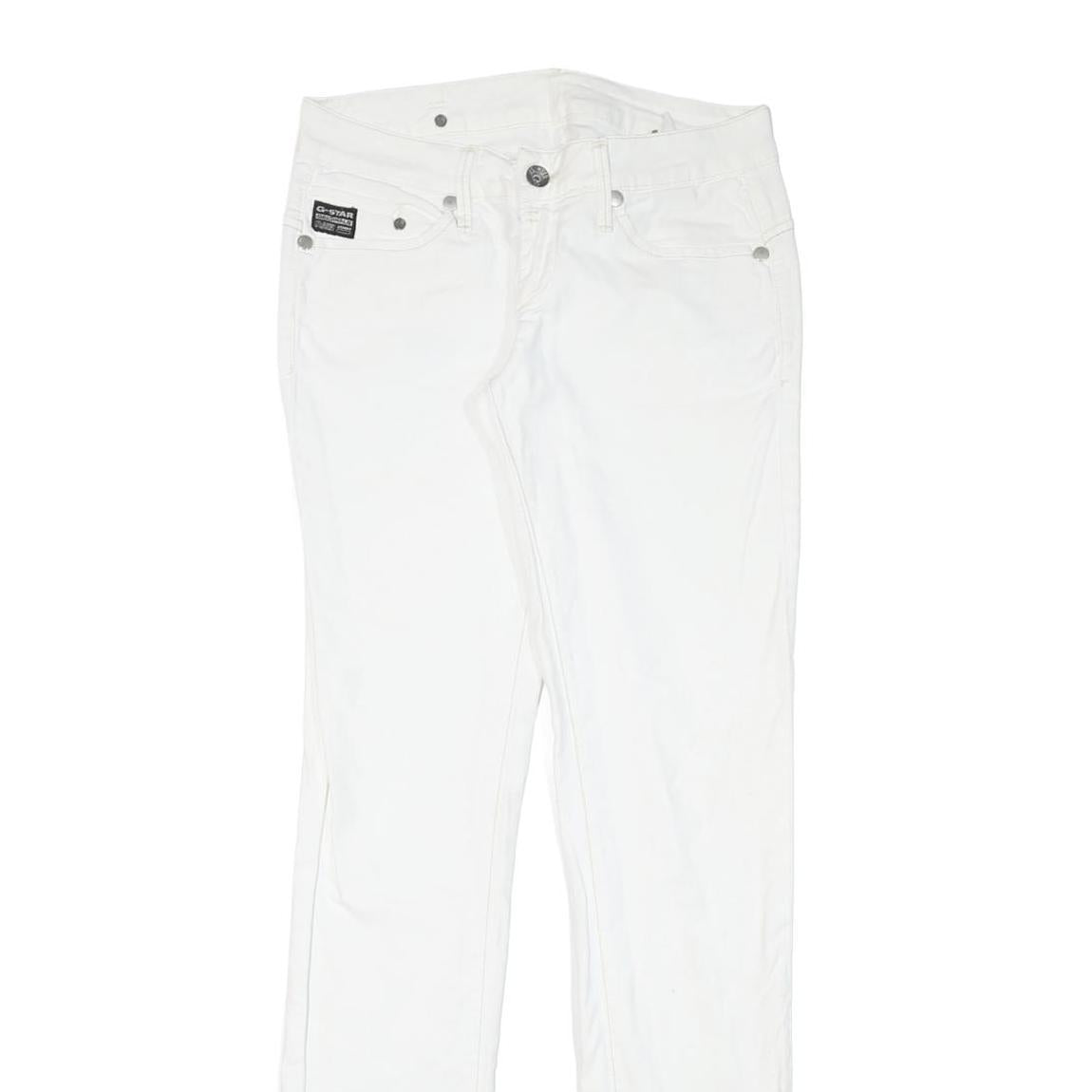 G-STAR Womens White Slim Skinny Denim Jeans Cotton Blend W29 L33 Clean Style