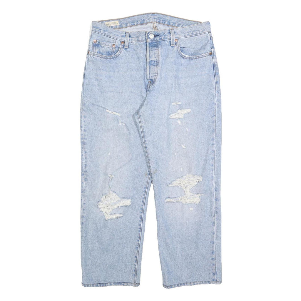LEVI'S 501 BIG E Womens Jeans Blue Regular Straight Denim Light W34 L27