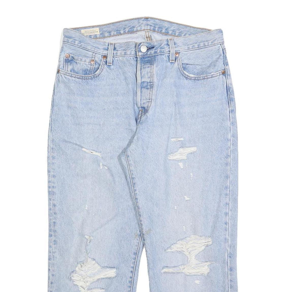 LEVI'S 501 BIG E Womens Jeans Blue Regular Straight Denim Light W34 L27