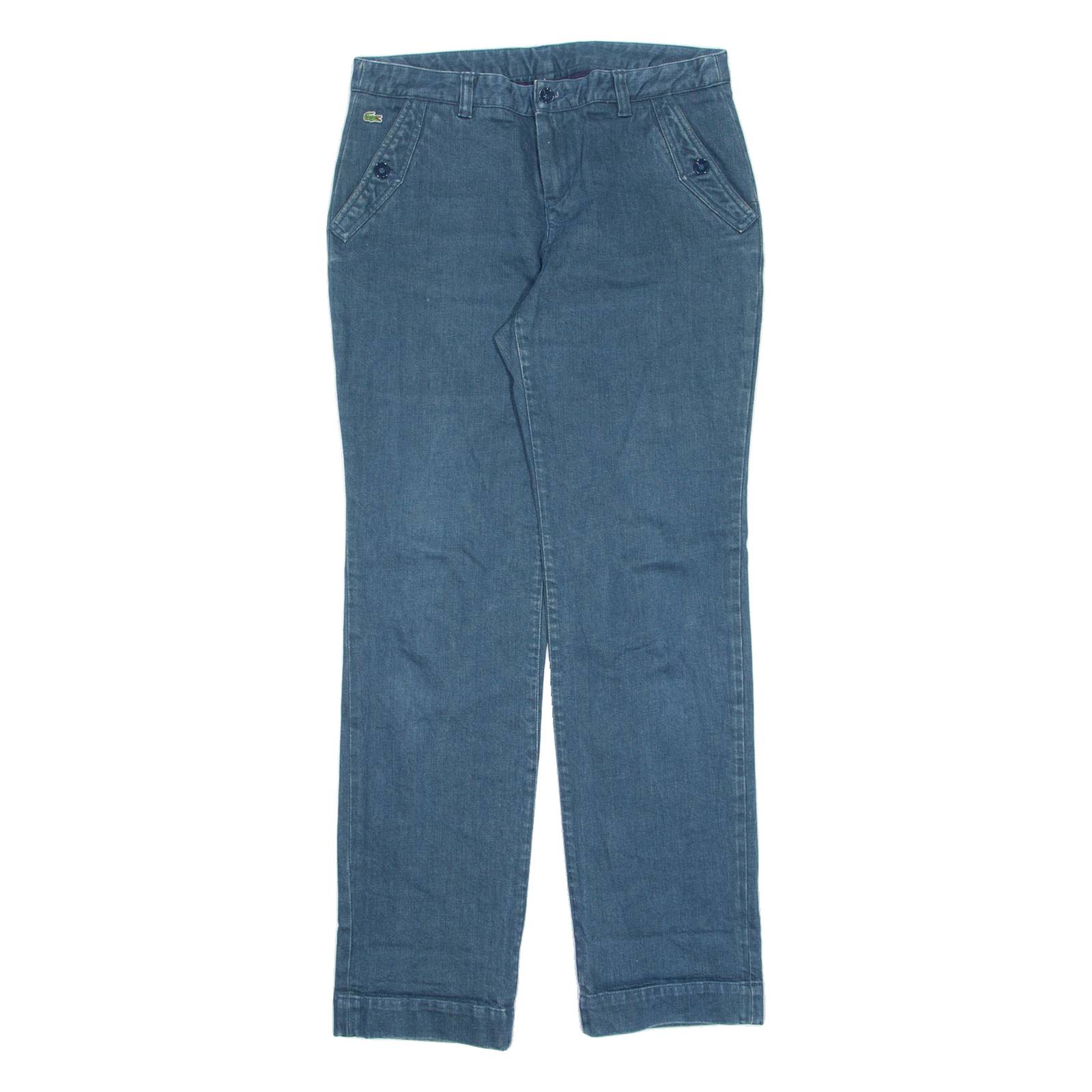 LACOSTE Womens Jeans Blue Regular Straight 90s W32 L34
