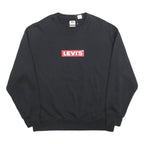 LEVI'S Womens Black S Cotton Crew Neck Pullover Sweatshirt Logo Print