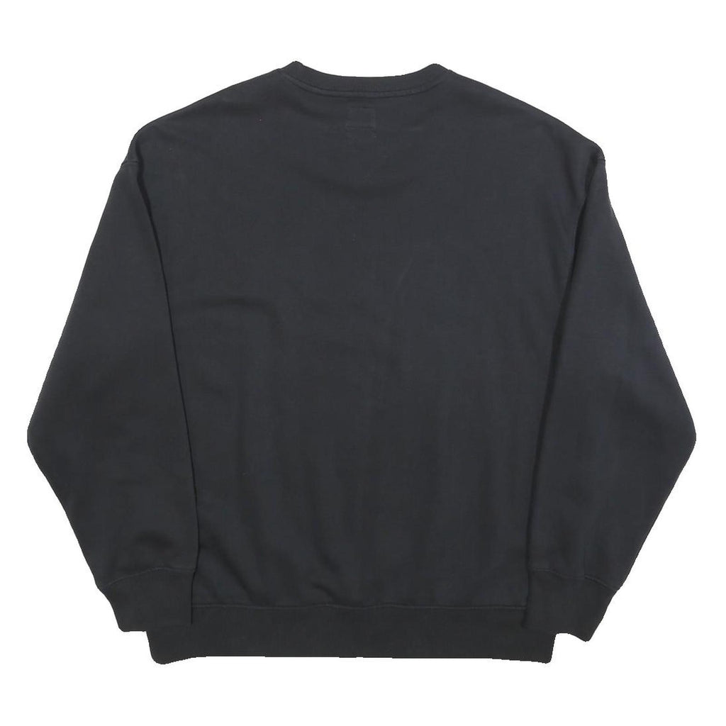 LEVI'S Womens Black S Cotton Crew Neck Pullover Sweatshirt Logo Print