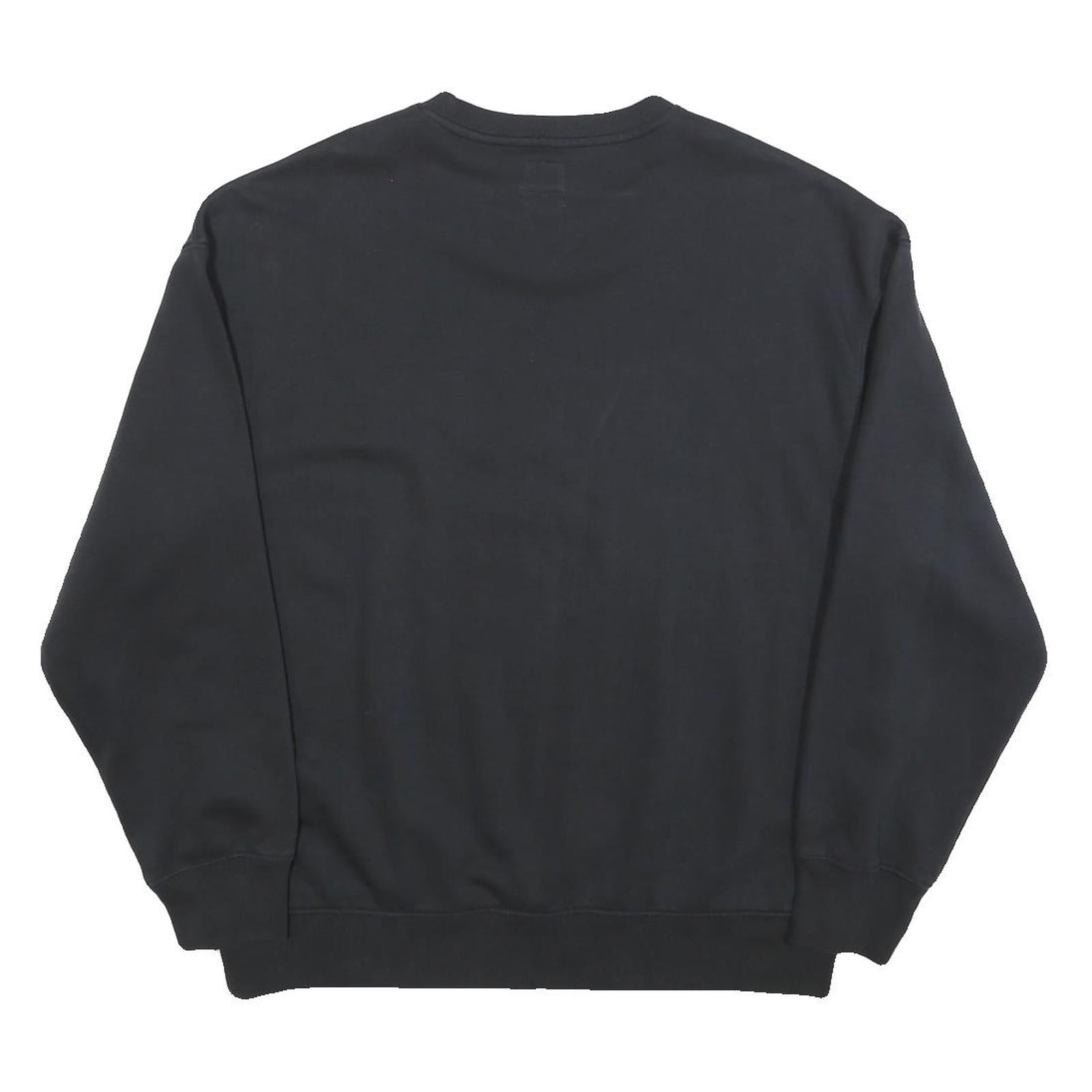 LEVI'S Womens Black S Cotton Crew Neck Pullover Sweatshirt Logo Print