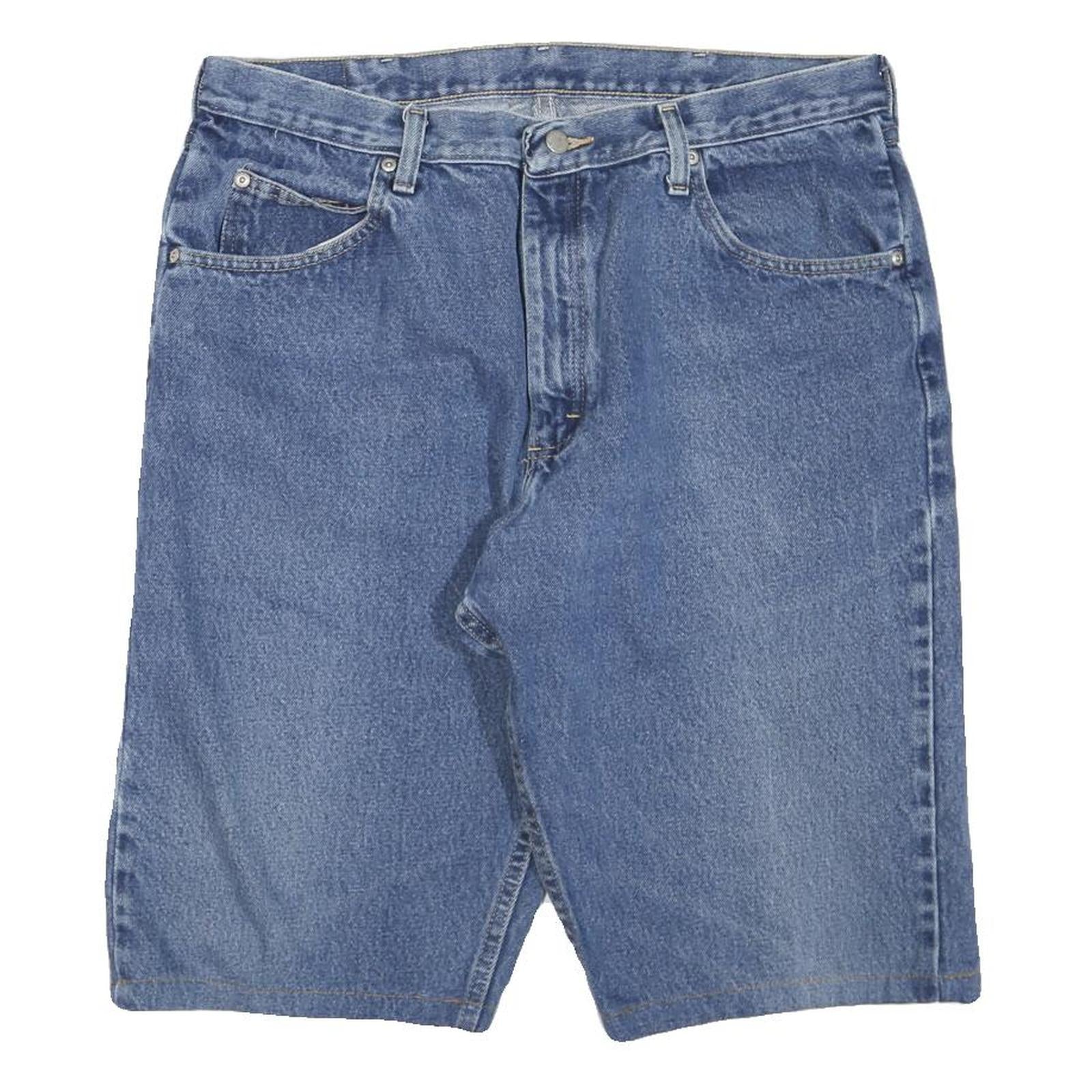 WRANGLER Mens Denim Blue Casual Shorts M W34 Cotton Blend Comfortable Stylish