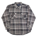 BASIC EDITIONS Mens Lumberjack Shirt Grey 90s Check Long Sleeve M