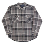 BASIC EDITIONS Mens Lumberjack Shirt Grey 90s Check Long Sleeve M