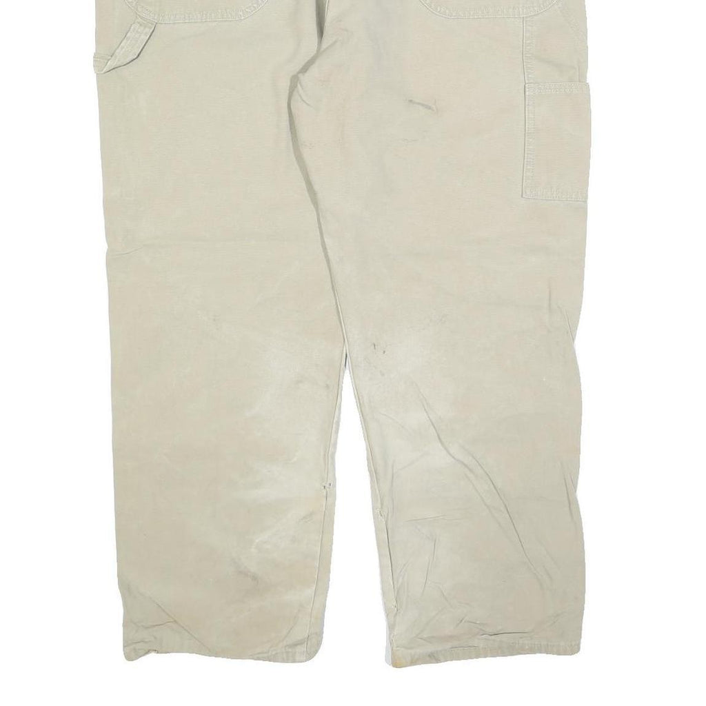 DICKIES Mens Jeans Beige Relaxed Straight Cotton Blend W40 L30 Workwear Zip