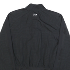 FILA Womens Black Jacket L Polyester Lightweight Button Closure Track Logo