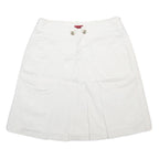 HUGO Womens White Cotton Blend Pleated Mini Skirt UK 12 Casual Stylish
