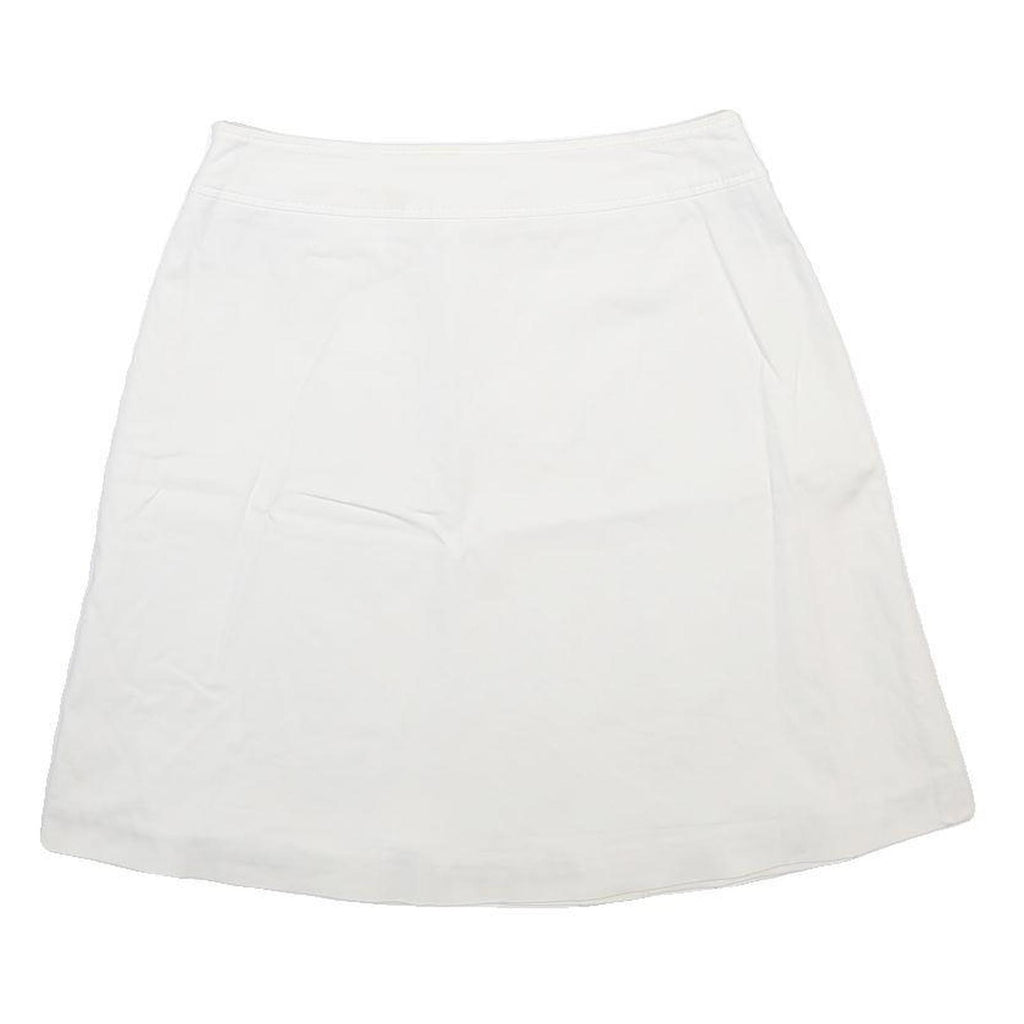HUGO Womens White Cotton Blend Pleated Mini Skirt UK 12 Casual Stylish