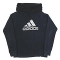 ADIDAS Mens Black Pullover S Cotton Blend Casual Hoodie ¼ Zip