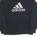 ADIDAS Mens Black Pullover S Cotton Blend Casual Hoodie ¼ Zip