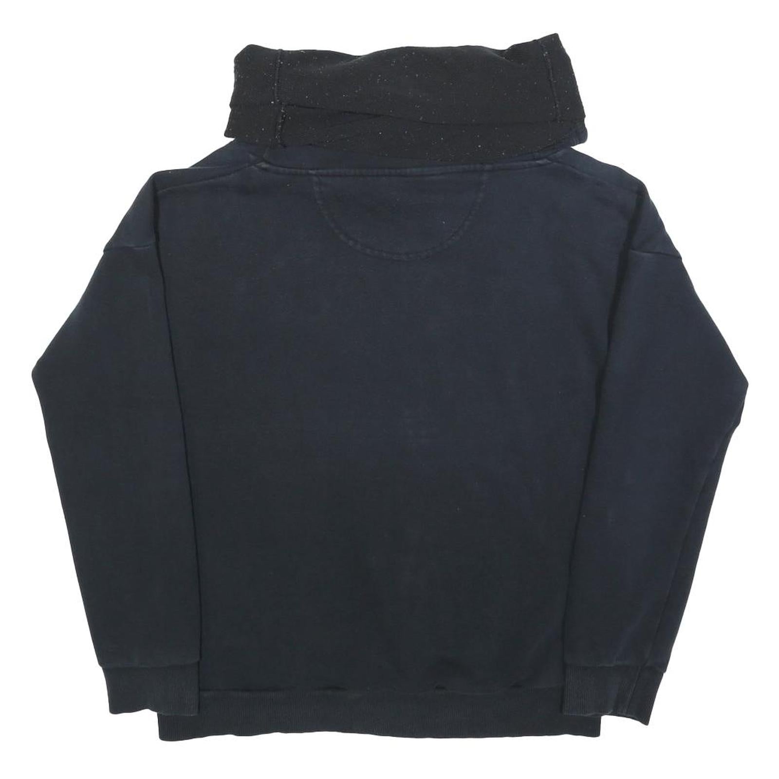 ADIDAS Mens Black Pullover S Cotton Blend Casual Hoodie ¼ Zip