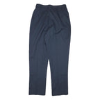 Mens Cotton Blend Navy Relaxed Fit Straight Leg Trousers W28 L31 Classic Casual