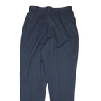 Mens Cotton Blend Navy Relaxed Fit Straight Leg Trousers W28 L31 Classic Casual