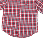 CHAPS RALPH LAUREN Mens Red & Navy Check Shirt L Short Sleeve Button Down Cotton