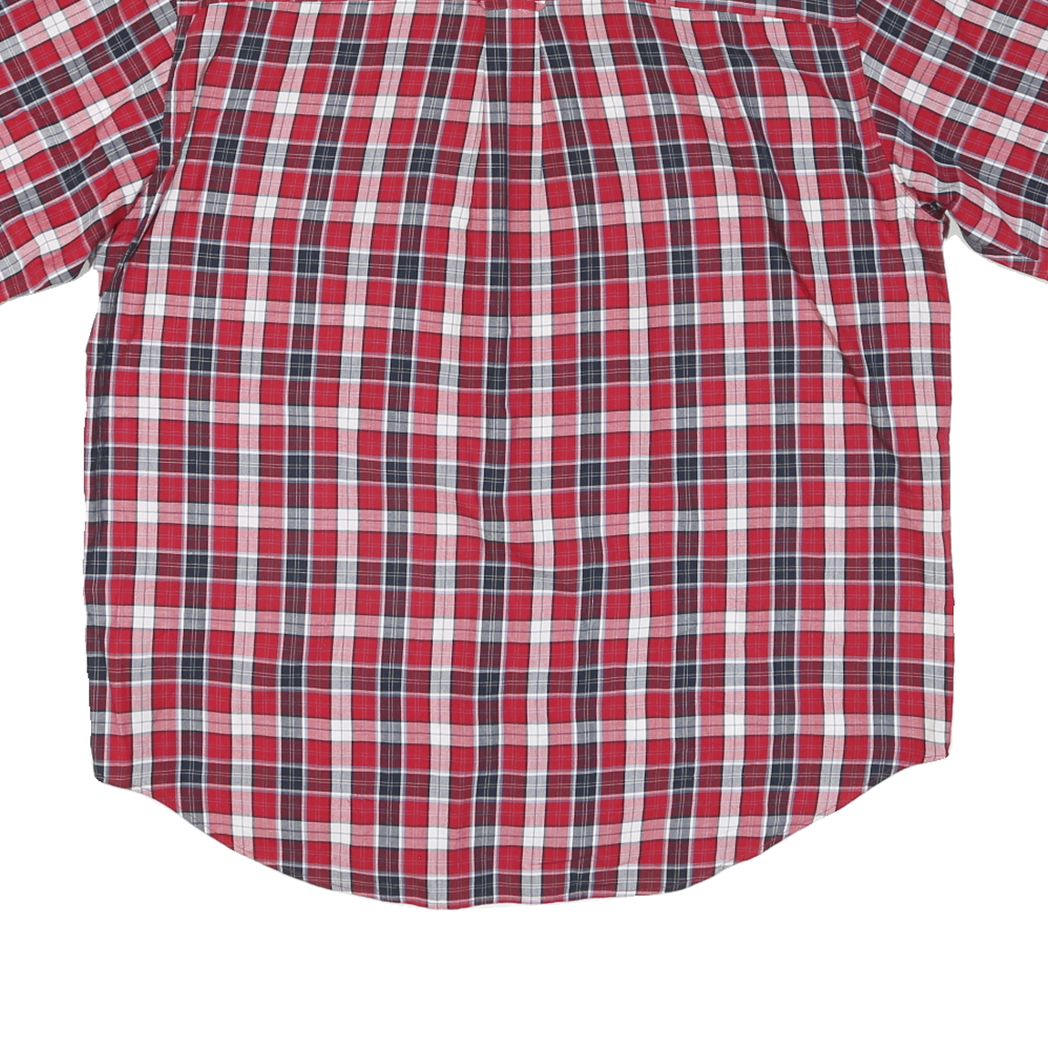 CHAPS RALPH LAUREN Mens Red & Navy Check Shirt L Short Sleeve Button Down Cotton