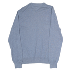 TOMMY HILFIGER Mens Blue Patterned Cotton Jumper Crew Neck Basic Knit M Casual