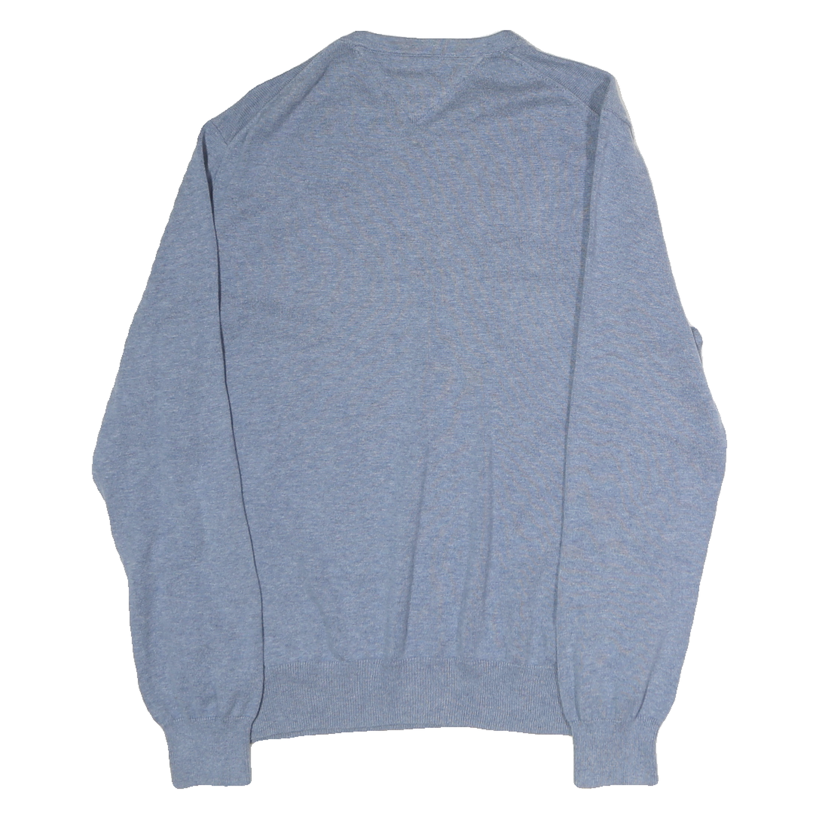 TOMMY HILFIGER Mens Blue Patterned Cotton Jumper Crew Neck Basic Knit M Casual