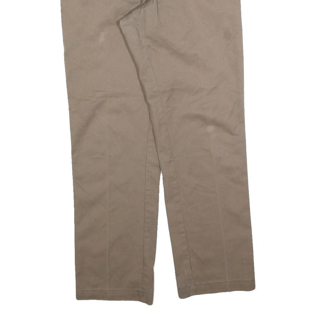 DICKIES Mens Cotton Blend Beige Regular Fit Straight Trousers W30 L30 Workwear