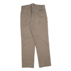 DICKIES Mens Cotton Blend Beige Regular Fit Straight Trousers W30 L30 Workwear