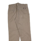 DICKIES Mens Cotton Blend Beige Regular Fit Straight Trousers W30 L30 Workwear