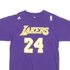 ADIDAS Mens Purple Lakers 24 Graphic T-Shirt M Short Sleeve Crew Neck Basketball
