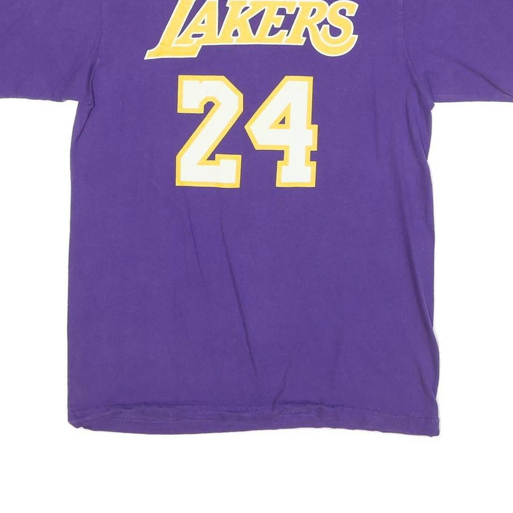 ADIDAS Mens Purple Lakers 24 Graphic T-Shirt M Short Sleeve Crew Neck Basketball