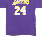 ADIDAS Mens Purple Lakers 24 Graphic T-Shirt M Short Sleeve Crew Neck Basketball
