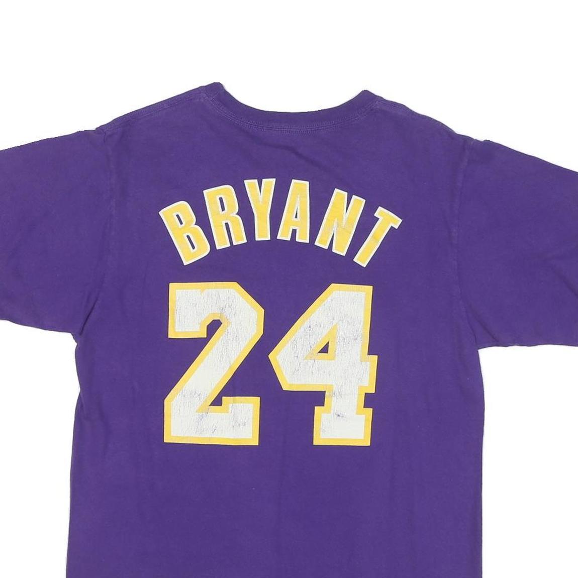 ADIDAS Mens Purple Lakers 24 Graphic T-Shirt M Short Sleeve Crew Neck Basketball