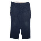 DICKIES Cargo Womens Trousers Blue Relaxed Straight W42 L30