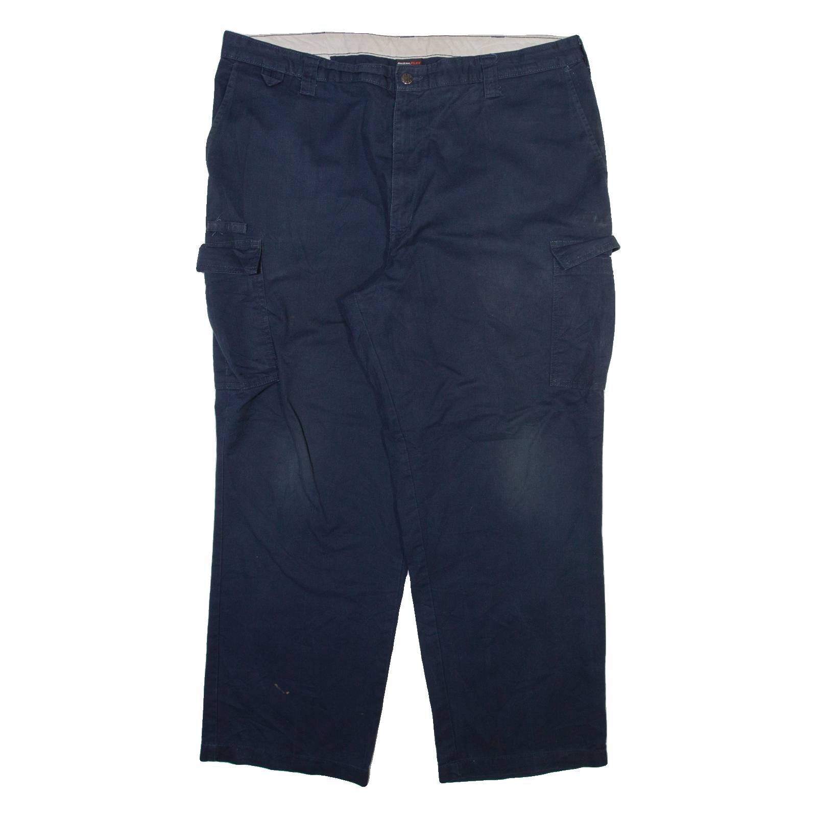 DICKIES Cargo Womens Trousers Blue Relaxed Straight W42 L30