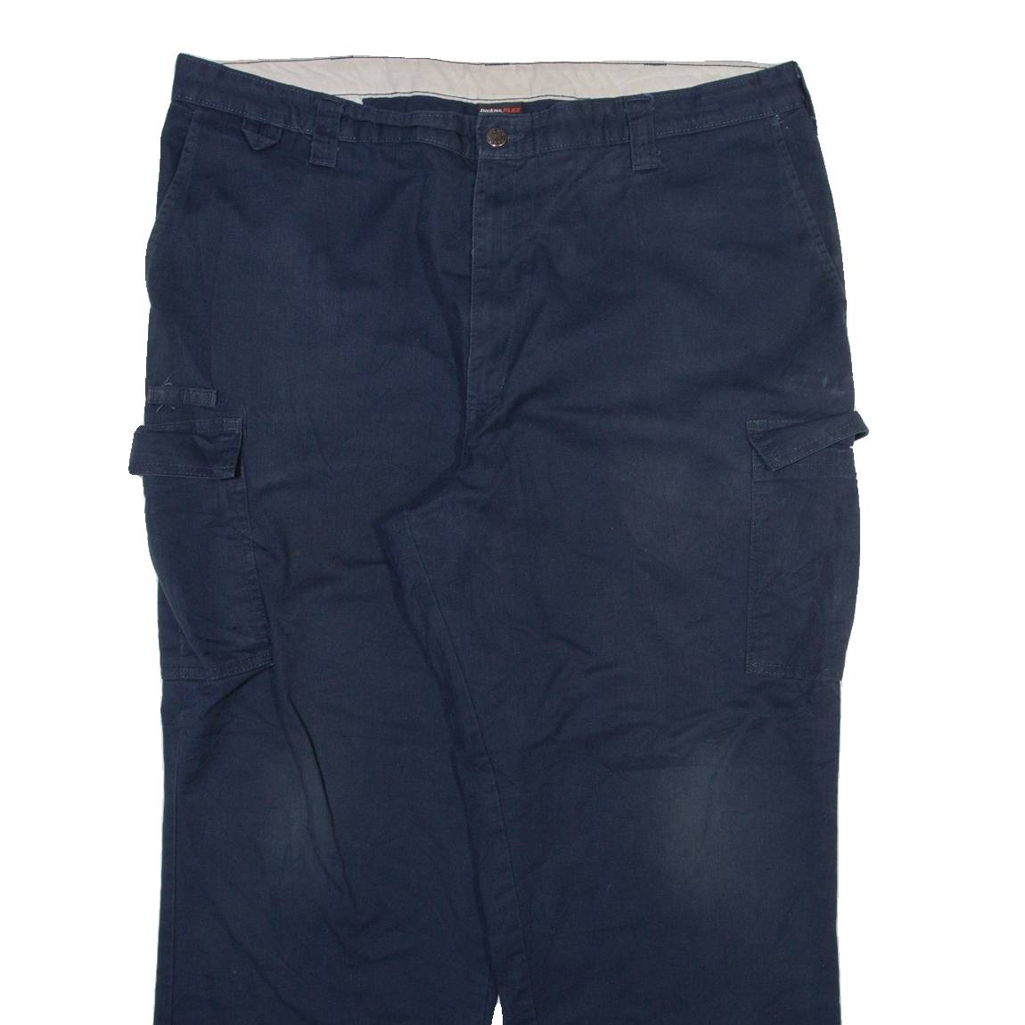 DICKIES Cargo Womens Trousers Blue Relaxed Straight W42 L30