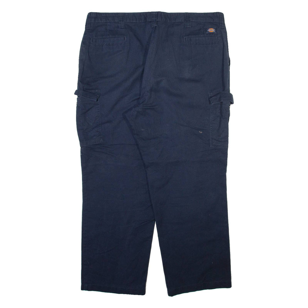 DICKIES Cargo Womens Trousers Blue Relaxed Straight W42 L30