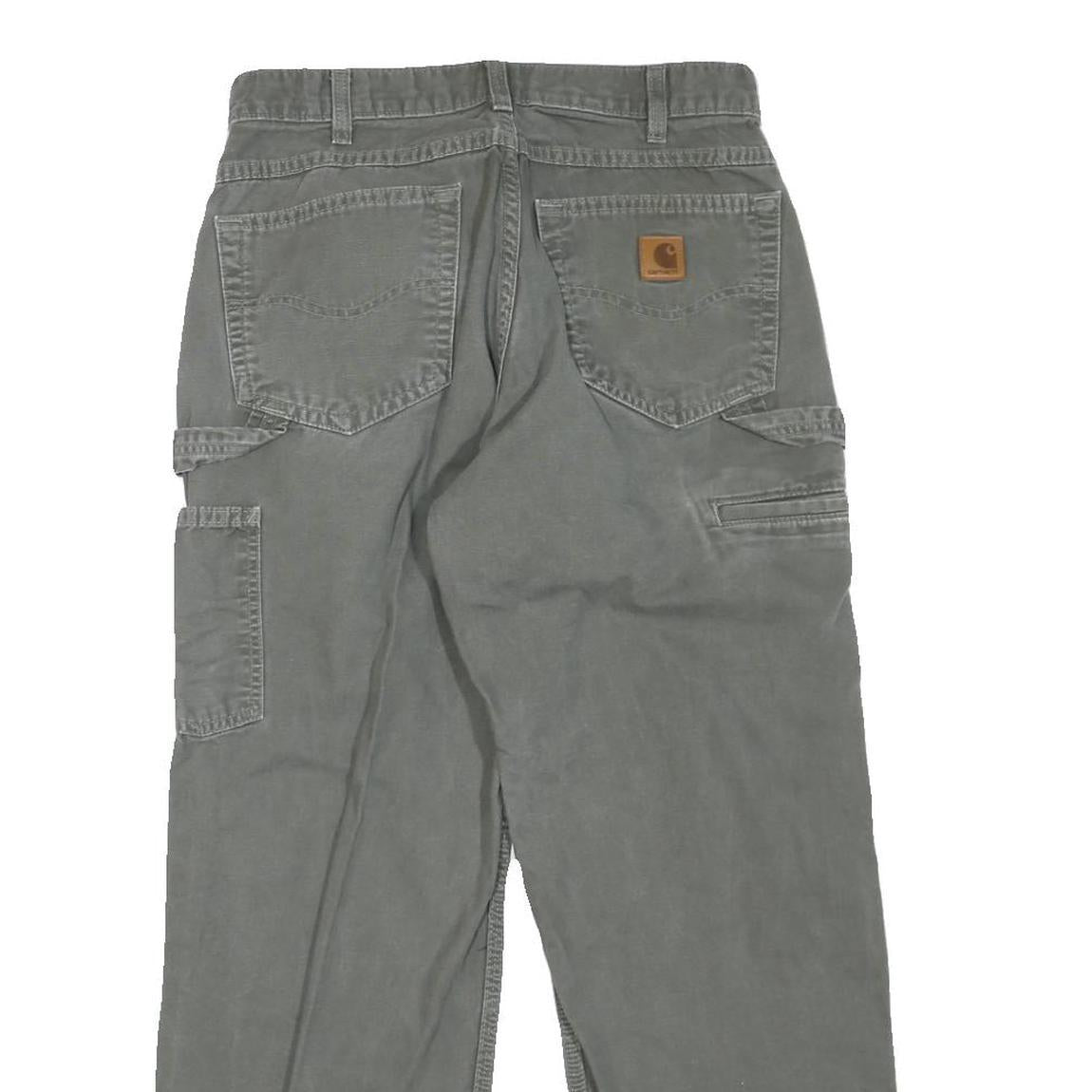 CARHARTT Mens Cotton Blend Grey Regular Straight Trousers W32 L30 Workwear