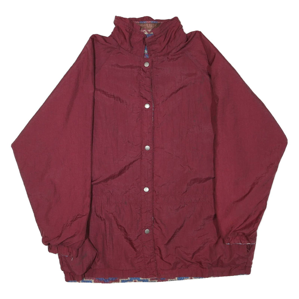 Mens Red Button Jacket XL Polyester Blend Plain Button Closure Casual Outerwear
